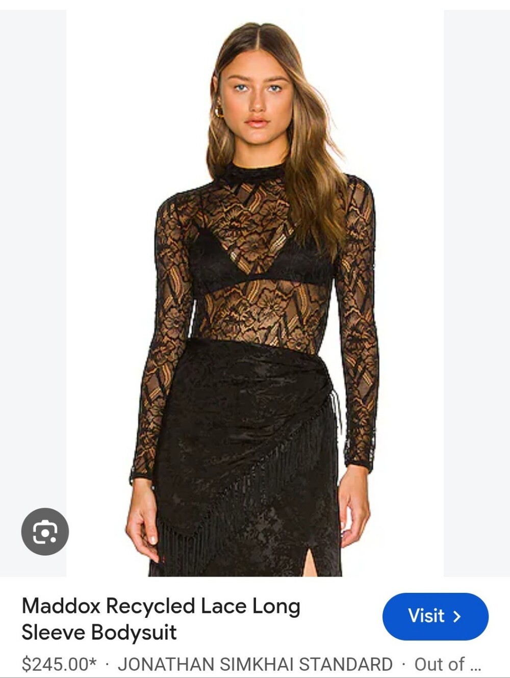 Jonathan Simkhai Black Lace Long-Sleeve Bodysuit